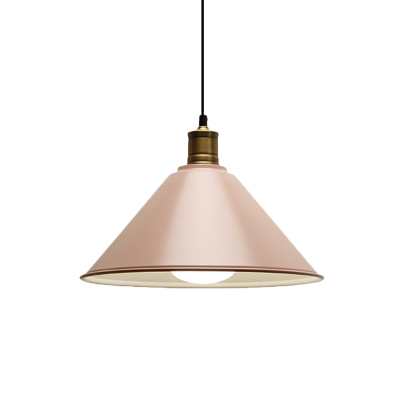Modern Conical Metal Ceiling Pendant Light In Orange And Yellow/Yellow - 12/14 Width