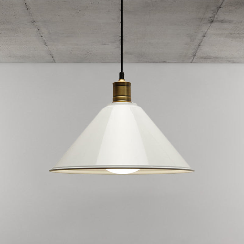 Suspension de plafond conique en métal moderniste - Orange/jaune, largeur 12"/14"