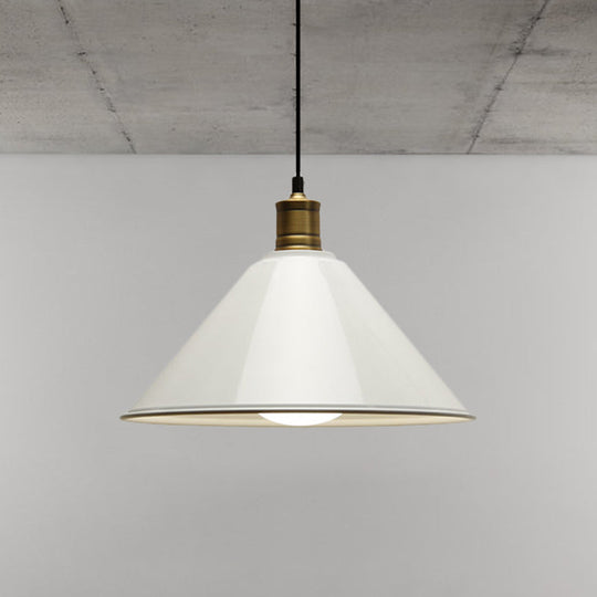 Suspension de plafond conique en métal moderniste - Orange/jaune, largeur 12"/14"