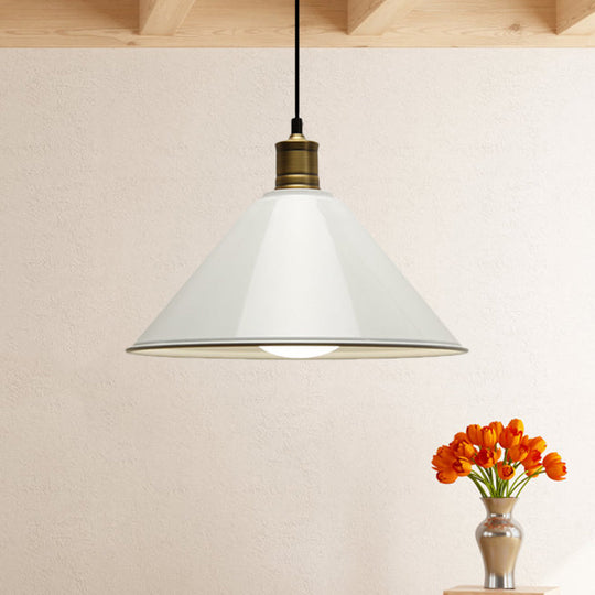 Modern Conical Metal Ceiling Pendant Light In Orange And Yellow/Yellow - 12/14 Width