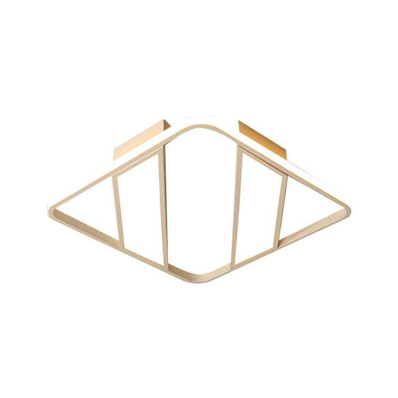 Modern Symmetrical Trapezoid Shade Flush Light Fixture - Black/White Integrated LED Ceiling Mount for Bedroom