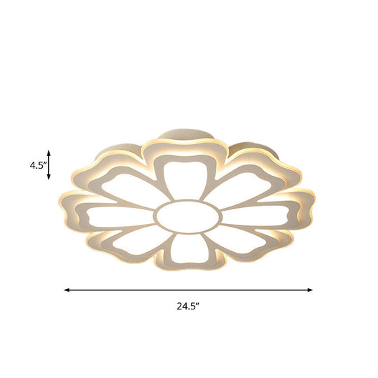 Modern Creative Flower Flush Mount Light with Acrylic Diffuser - LED Bedroom Ceiling Flush in Warm/White - Multiple Size Options