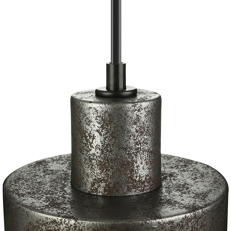 Industrial Style Iron Pendant Light Fixture - 4-Light Aged Black Shade - Indoor Hanging Lighting