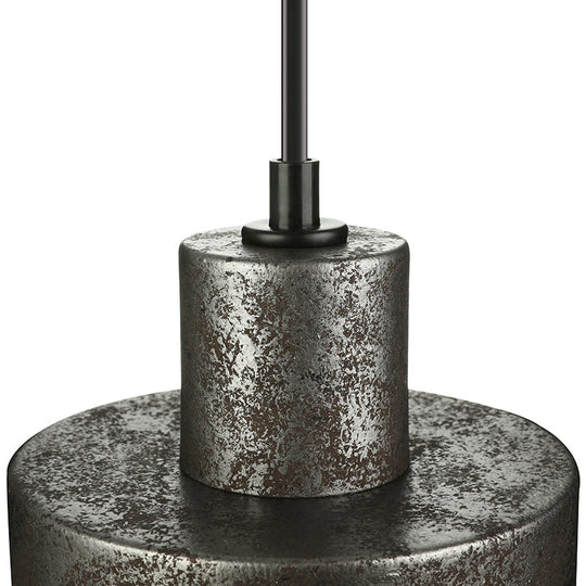 Industrial Style Iron Pendant Light Fixture - 4-Light Aged Black Shade - Indoor Hanging Lighting