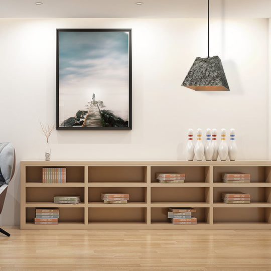 Industrial Style Iron Pendant Light Fixture - 4-Light Aged Black Shade - Indoor Hanging Lighting