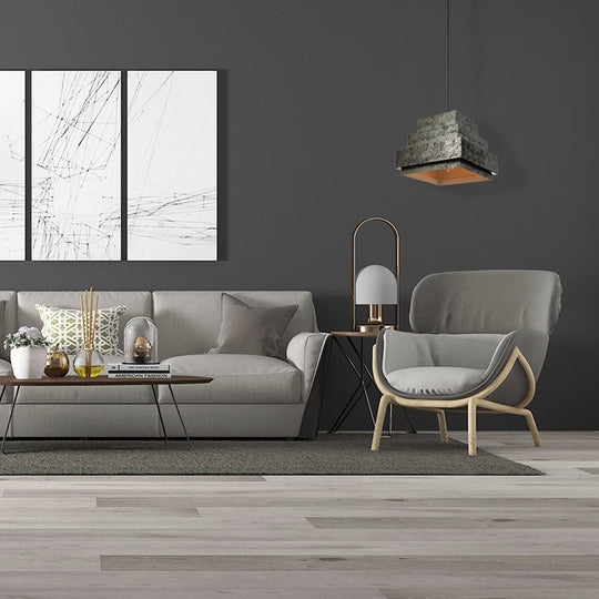 Industrial Style Iron Pendant Light Fixture - 4-Light Aged Black Shade - Indoor Hanging Lighting