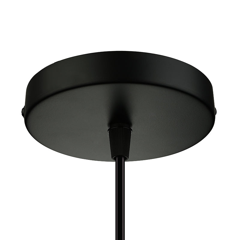 Industrial Style Iron Pendant Light Fixture - 4-Light Aged Black Shade - Indoor Hanging Lighting