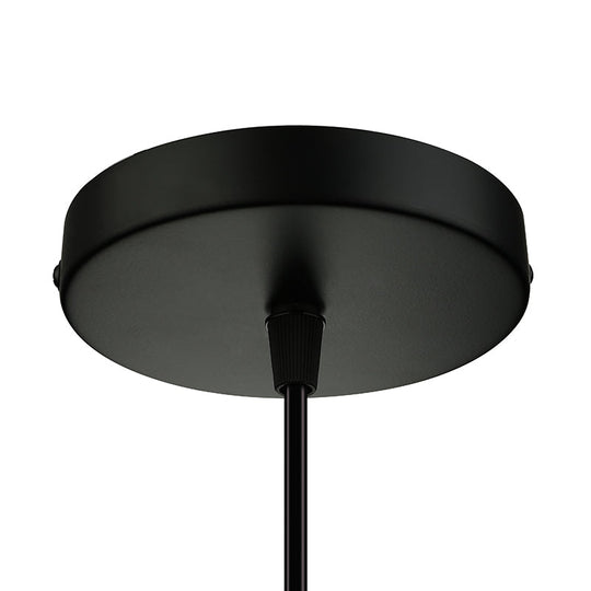 Industrial Style Iron Pendant Light Fixture - 4-Light Aged Black Shade - Indoor Hanging Lighting