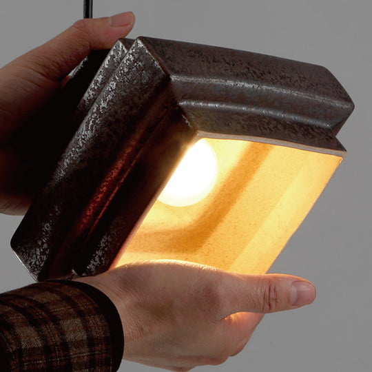 Industrial Style Iron Pendant Light Fixture - 4-Light Aged Black Shade - Indoor Hanging Lighting