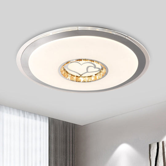 Contemporary White Crystal Led Ceiling Light For Sleeping Room With Stunning Heart/Moon/Star Designs