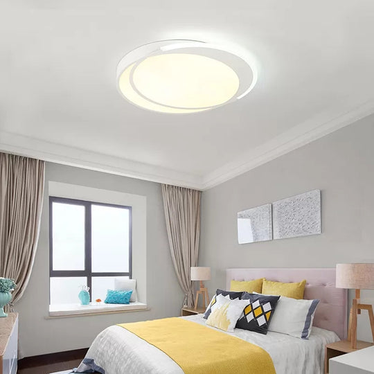 Sleek Round Ceiling Mount Light - Acrylic Flush, Perfect for Adult Bedroom