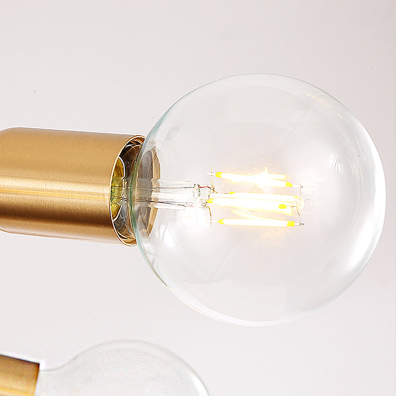 Lustre moderne en métal doré – Design abstrait avec plusieurs lumières – Plafonnier suspendu pour chambres