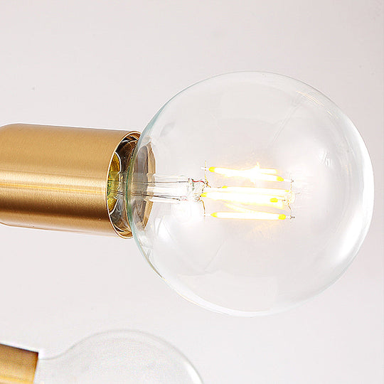 Lustre moderne en métal doré – Design abstrait avec plusieurs lumières – Plafonnier suspendu pour chambres