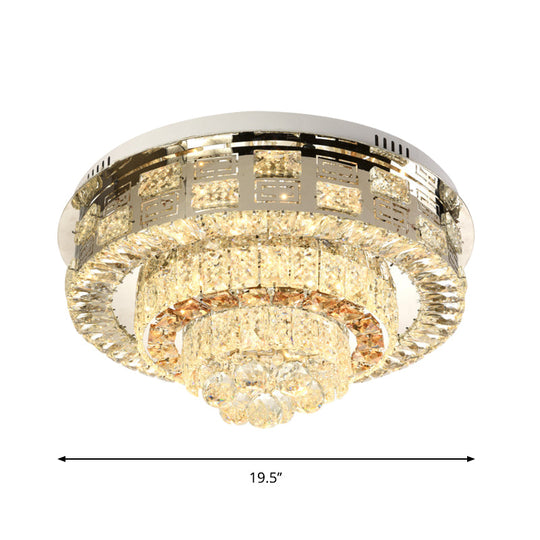 Crystal Ceiling Mount LED Flush Mount Lamp with Contemporary Design