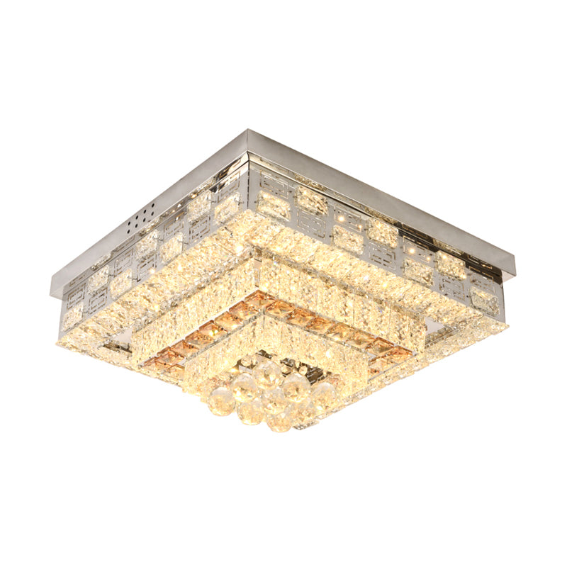 Crystal Ceiling Mount LED Flush Mount Lamp with Contemporary Design