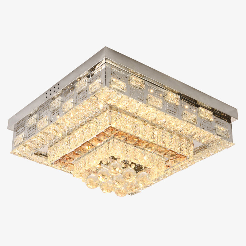 Crystal Ceiling Mount LED Flush Mount Lamp with Contemporary Design