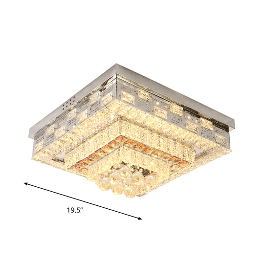 Crystal Ceiling Mount Led Flush Lamp With Contemporary Design