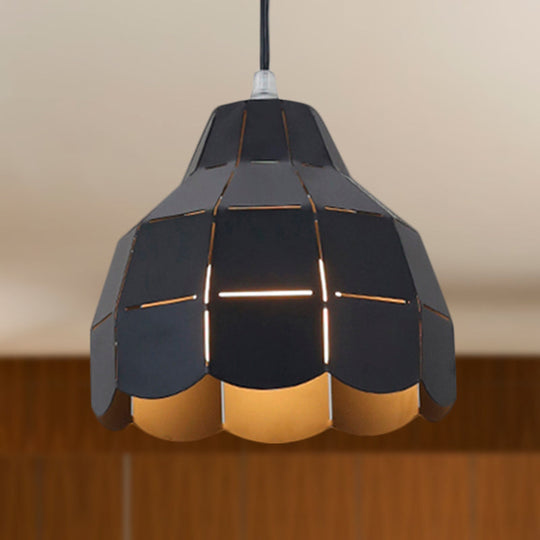 Modern Nordic Metal Pendant Light - Black/Gray/White/Yellow/Blue 1 Foldable Dining Room Hanging Lamp