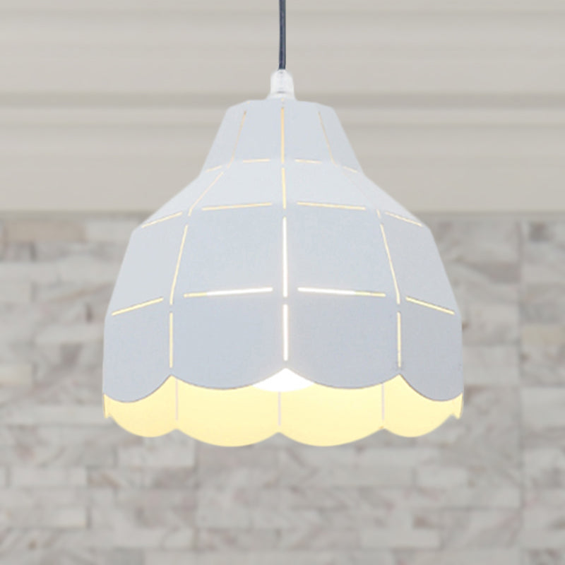 Modern Nordic Metal Pendant Light - Black/Gray/White/Yellow/Blue 1 Foldable Dining Room Hanging Lamp