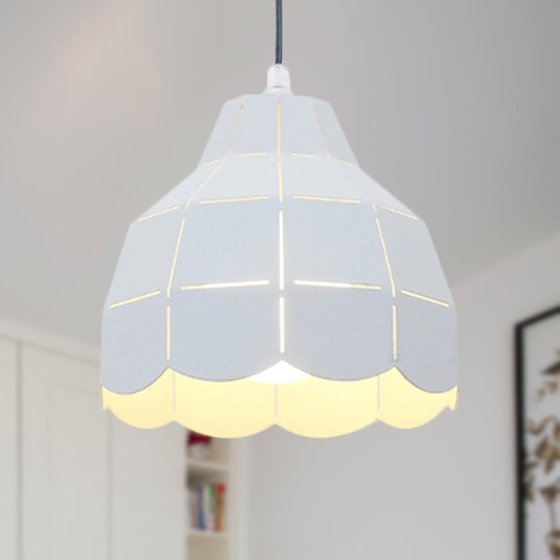 Modern Nordic Metal Pendant Light - Black/Gray/White/Yellow/Blue 1 Foldable Dining Room Hanging Lamp