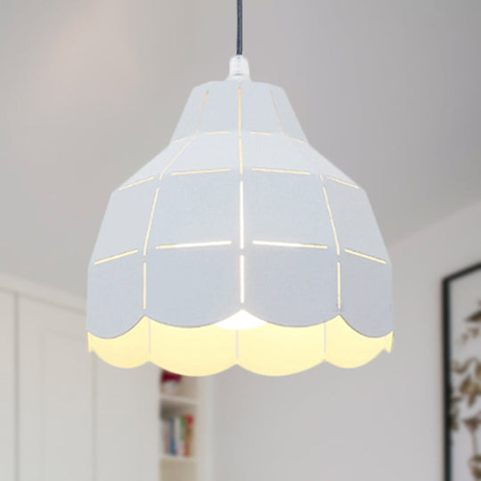 Modern Nordic Metal Pendant Light - Black/Gray/White/Yellow/Blue 1 Foldable Dining Room Hanging Lamp
