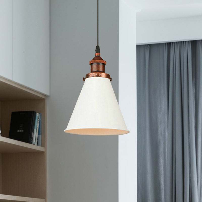 Retro Style Metal Pendant Light with Black/Chrome/Rust Finish - Ideal for Kitchen - 1 Bulb Hanging Ceiling Lighting