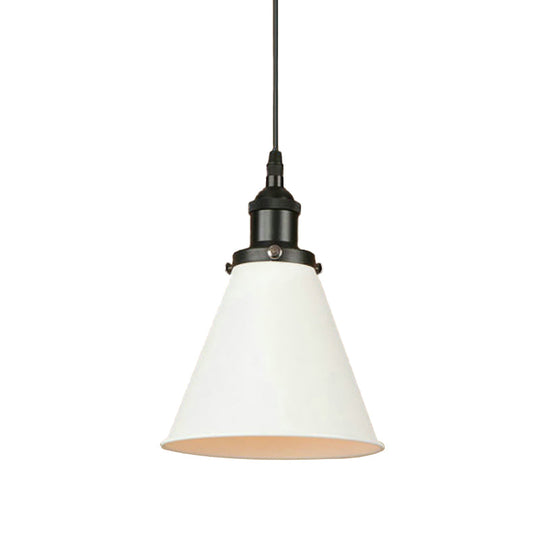 Retro Style Metal Pendant Light with Black/Chrome/Rust Finish - Ideal for Kitchen - 1 Bulb Hanging Ceiling Lighting