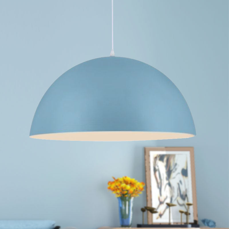 Nordic Style Bowl Pendant Light In Pink/Yellow For Living Room Décor