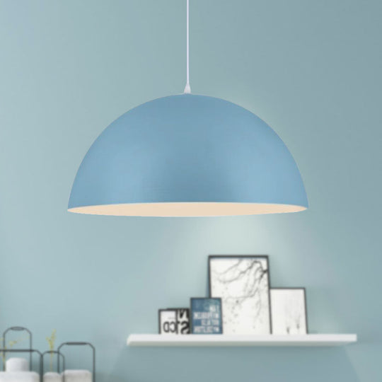 Nordic Style Bowl Pendant Light In Pink/Yellow For Living Room Décor