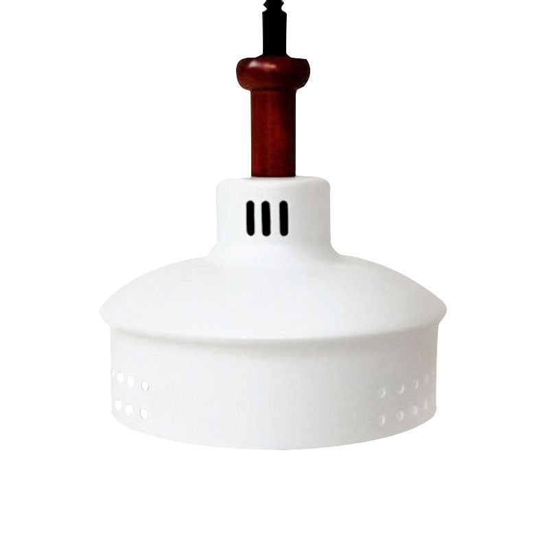 Modern Black Barn Shade Ceiling Pendant Light with Metallic Bulb for Stairways