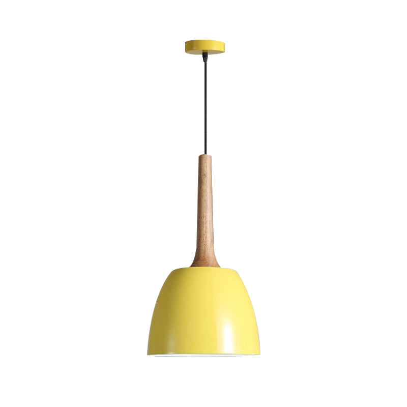 Modernist Metal Pendant Ceiling Light - Yellow/Blue/Green Domed Design - Perfect for Dining Room