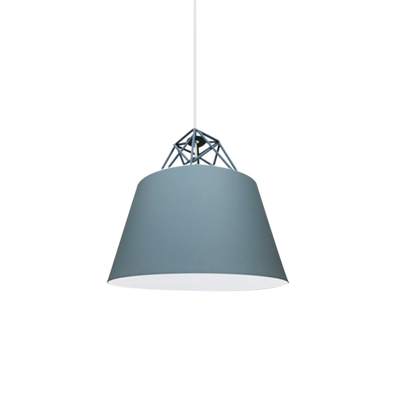 Contemporary Blue/Purple/Pink Cone Pendant Light: Stylish Metal 1-Light Fixture for Restaurants