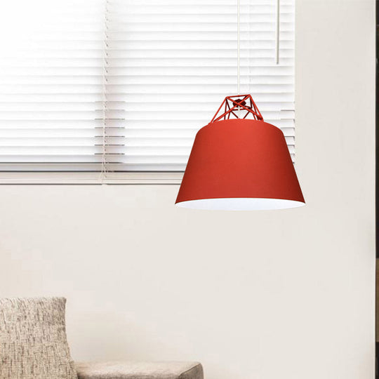 Contemporary Blue/Purple/Pink Cone Pendant Light: Stylish Metal 1-Light Fixture for Restaurants