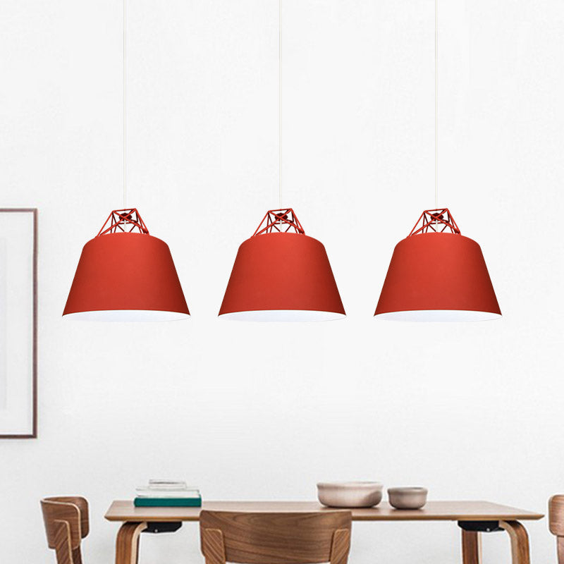 Contemporary Blue/Purple/Pink Cone Pendant Light: Stylish Metal 1-Light Fixture for Restaurants