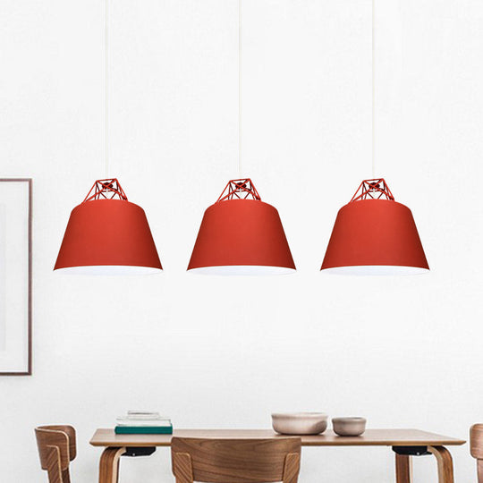 Contemporary Metal Cone Pendant Light - Blue/Purple/Pink 1-Light Stylish For Restaurants