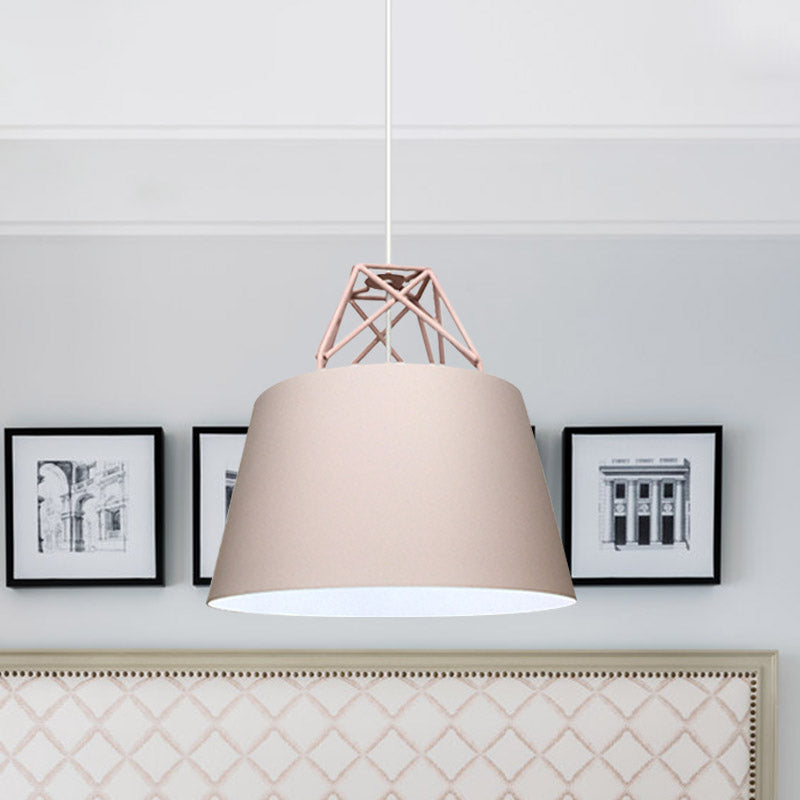 Contemporary Blue/Purple/Pink Cone Pendant Light: Stylish Metal 1-Light Fixture for Restaurants