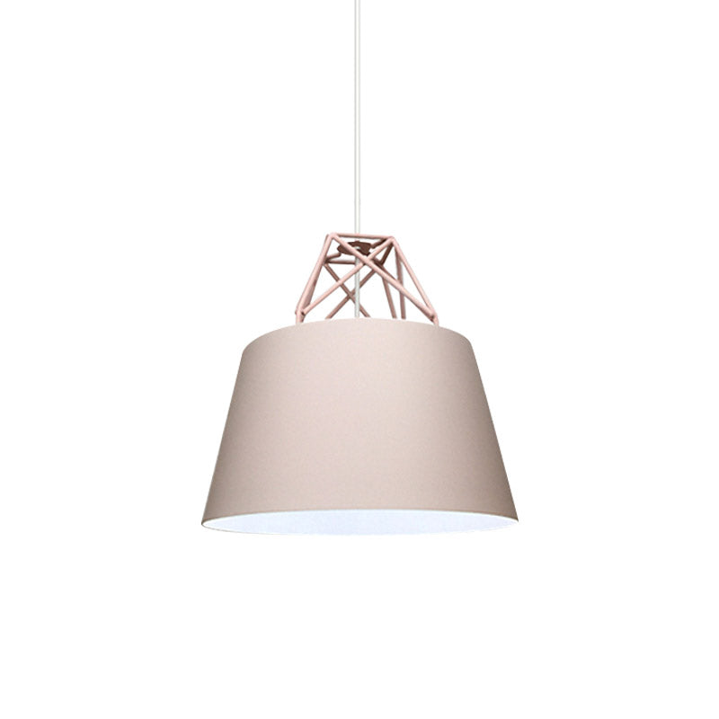 Contemporary Blue/Purple/Pink Cone Pendant Light: Stylish Metal 1-Light Fixture for Restaurants