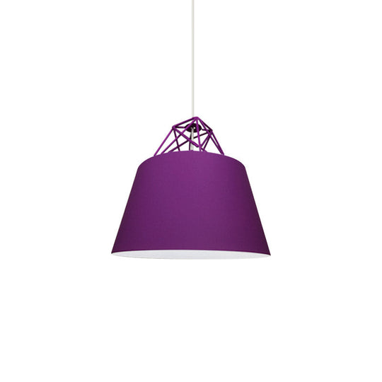 Contemporary Metal Cone Pendant Light - Blue/Purple/Pink 1-Light Stylish For Restaurants