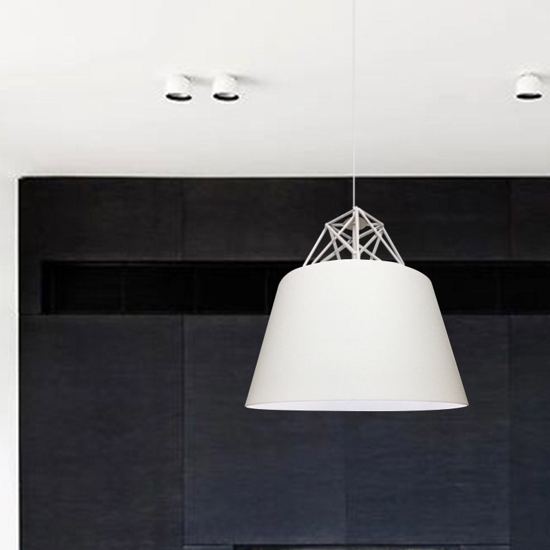 Contemporary Metal Cone Pendant Light - Blue/Purple/Pink 1-Light Stylish For Restaurants White