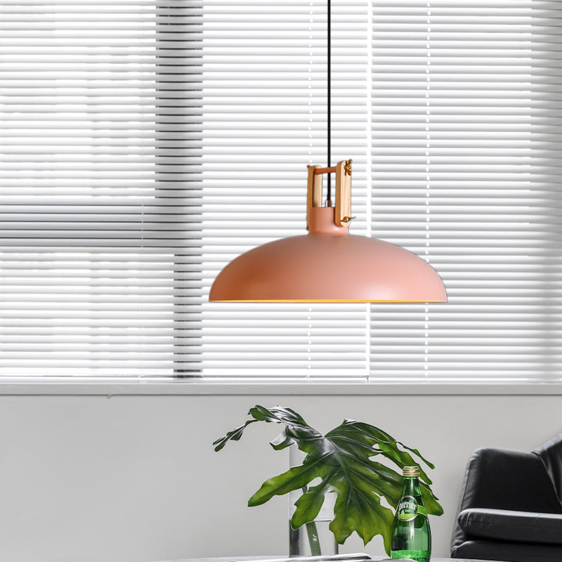 Metal Hanging Light With Bowl Shade - Modernist Style Black/Green Perfect For Dining Room