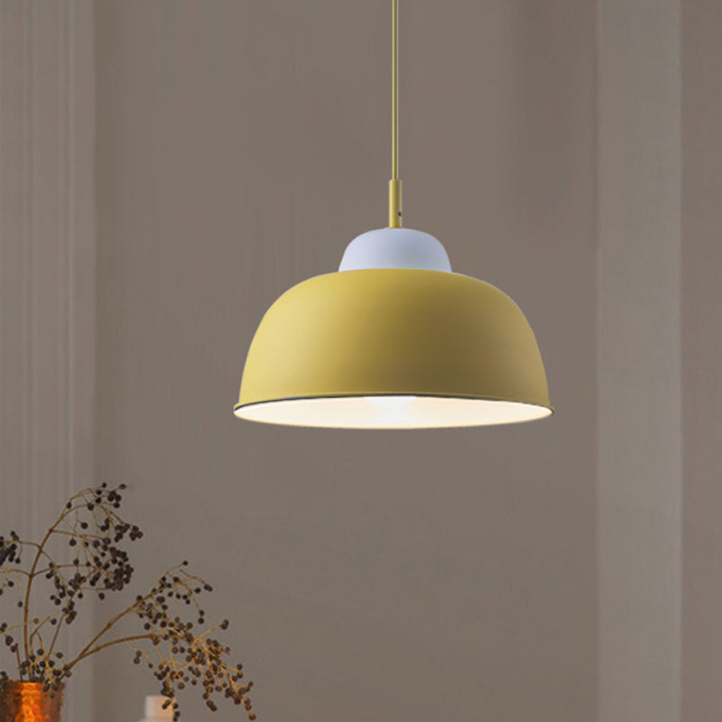 Nordic pendant light with bowl shade, 1 bulb, metallic finish, black/green, ideal for table