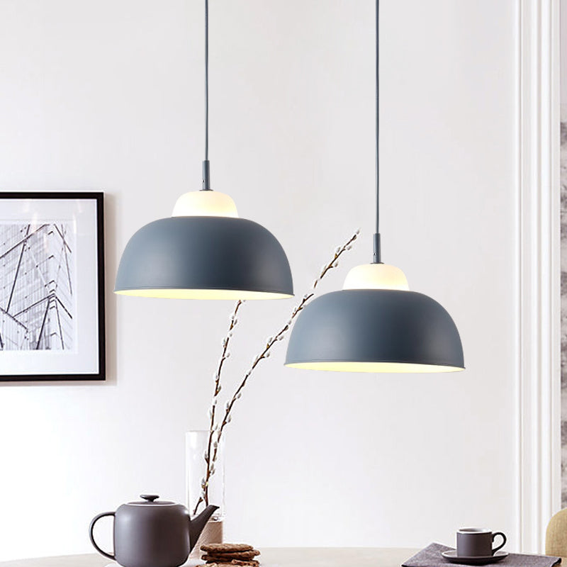 Nordic pendant light with bowl shade, 1 bulb, metallic finish, black/green, ideal for table