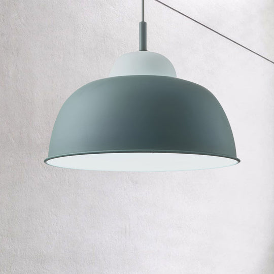 Nordic Style Pendant Light: Metallic Hanging Fixture In Black/Green For Table - 1 Bulb Green