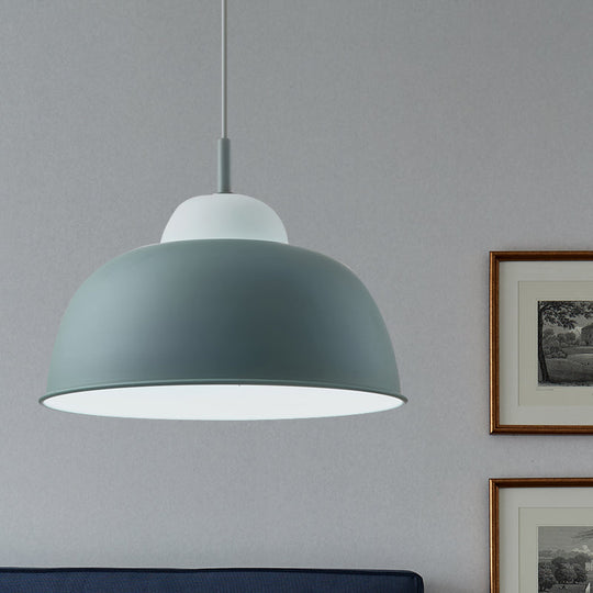 Nordic pendant light with bowl shade, 1 bulb, metallic finish, black/green, ideal for table