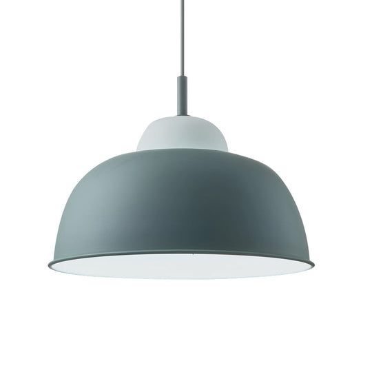 Nordic Style Pendant Light: Metallic Hanging Fixture In Black/Green For Table - 1 Bulb