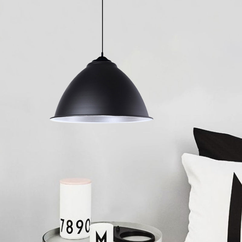 Plafonnier industriel métallique suspendu avec cordon réglable - Lampe suspendue à 1 tête (noir/blanc/rouge)