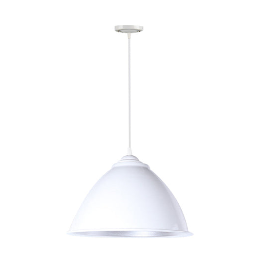 Plafonnier industriel métallique suspendu avec cordon réglable - Lampe suspendue à 1 tête (noir/blanc/rouge)