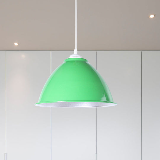 Plafonnier industriel métallique suspendu avec cordon réglable - Lampe suspendue à 1 tête (noir/blanc/rouge)