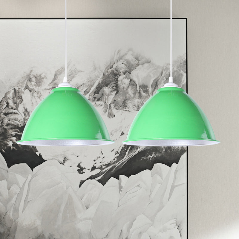 Plafonnier industriel métallique suspendu avec cordon réglable - Lampe suspendue à 1 tête (noir/blanc/rouge)