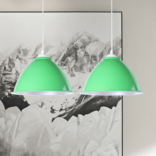 Plafonnier industriel métallique suspendu avec cordon réglable - Lampe suspendue à 1 tête (noir/blanc/rouge)